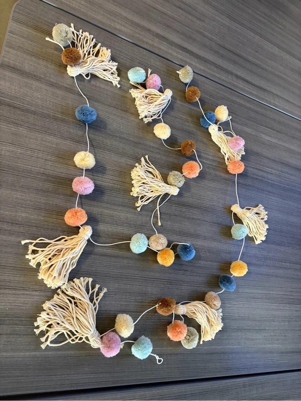 Pom Pom Tassel Garland Wall Hanging - Multicolor